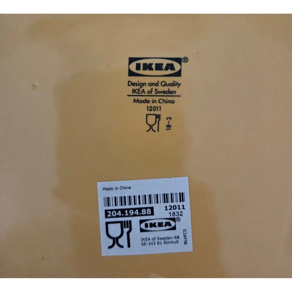 IKEA Yellow Clover Shaped Ceramic Plates Set of 2 204.194.88 Mustard Small Trays
